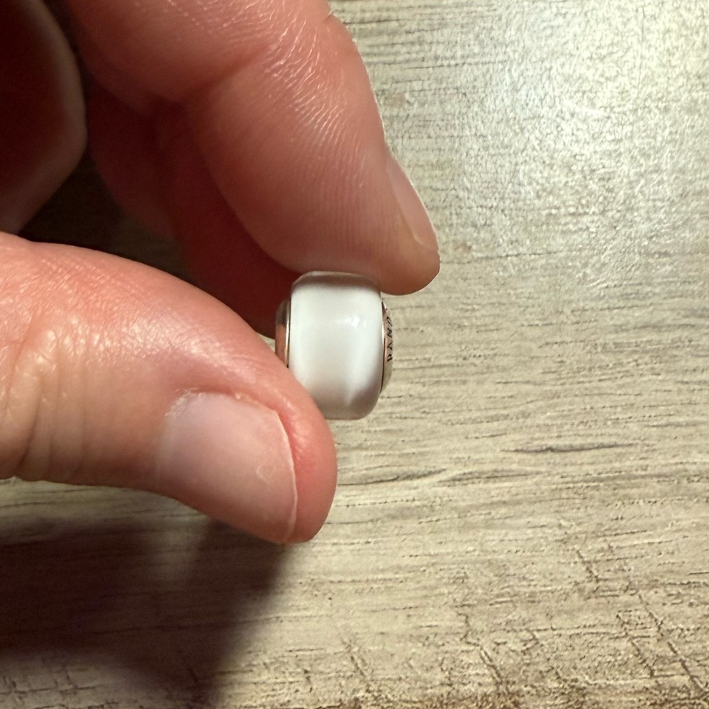 Pandora White Mini Murano Glass Charm